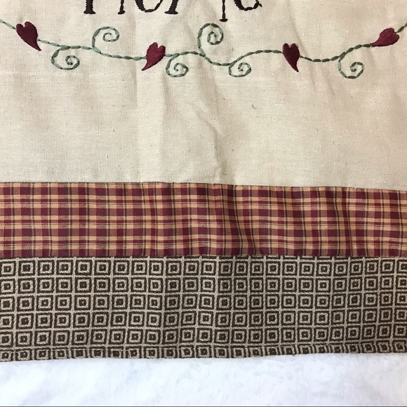 HOME‎ SWEET HOME Wall Hanging Americana Country Cottage Stars Embroidery Plaid - Picture 4 of 8